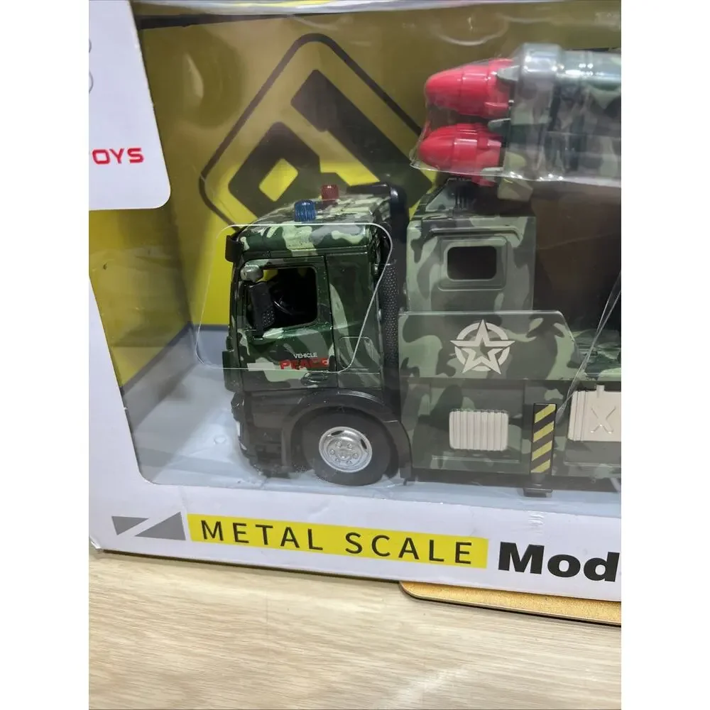 Die-Cast Metal Military Missile Launcher Toy Truck Battery Powered